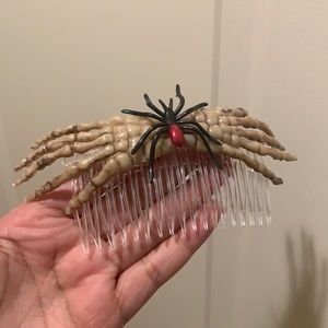 Spider and Skeleton Hand Hair Comb
